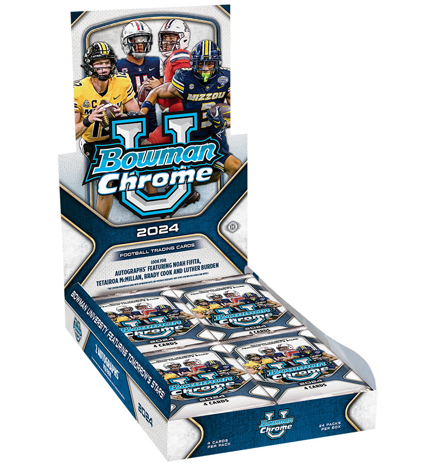 2023/24 Bowman Chrome University Football Hobby Box (2 Autos) (Cam Ward, Ashton Jeanty, Dillon Gabriel, Cam Skattebo AND MORE!)